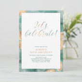 グリーンシンプルパタモダンーン大人の誕生日パーティー 招待状 (スタンド正面)