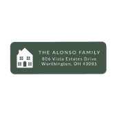 グリーンシンプルホリデー差出人住所 ラベル (正面)