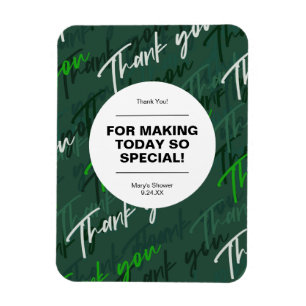 グリーンシンプルミニマリストフラットサンキューカード マグネット