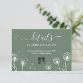 グリーンシンプルメドウフラワー結婚ズ詳細 エンクロージャーカード (スタンド正面)