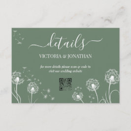 グリーンシンプルメドウフラワー結婚ズ詳細 エンクロージャーカード