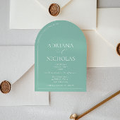 グリーンシンプルモダン結婚 招待状