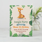 グリーンシンプル招待状かわいい誕生日カード 招待状 (スタンド正面)