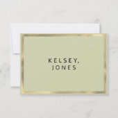 グリーンシンプル金ゴールドユーカリ葉スブリデスメイド 招待状 (裏面)