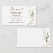 グリーンシンプル金ゴールド緑の水の色結婚の エンクロージャーカード (正面/裏面)