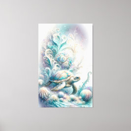 グリーンシーウミガメのキャンバスのプリント キャンバスプリント