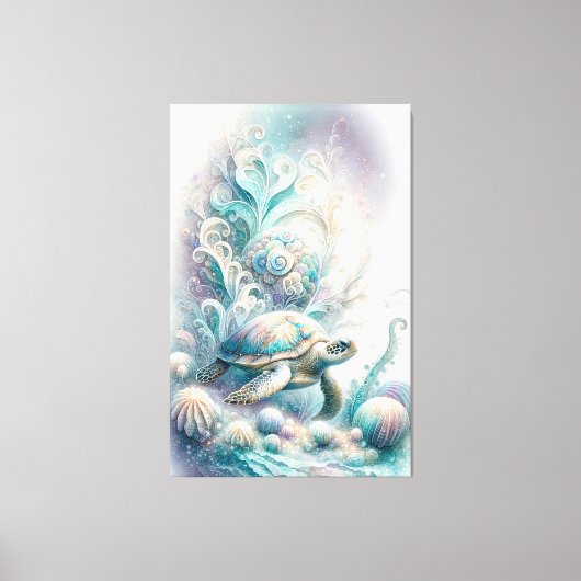 グリーンシーウミガメのキャンバスのプリント キャンバスプリント (正面)