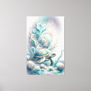 グリーンシーウミガメのキャンバスのプリント キャンバスプリント