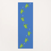 グリーンシーウミガメon海ブルー ヨガマット (正面)