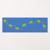 グリーンシーウミガメon海ブルー ヨガマット (正面(横))