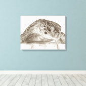 グリーンシーカメスケッチ キャンバスプリント (インサイチュ (ウッドフロア))