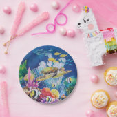 グリーンシーカメ紙プレート熱帯海魚 ペーパープレート (パーティー)