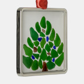グリーンシーガラスクリスマスツリー メタルオーナメント (右)