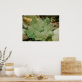 グリーンシーガラス花 ポスター (キッチン)