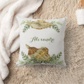 グリーンシーシェル航海のクリームシェルコースト クッション (ブランケット)