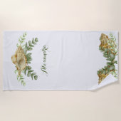 グリーンシーシェル航海のクリームシェルコースト ビーチタオル (正面)