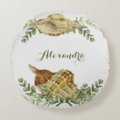 グリーンシーシェル航海のクリームシェルコースト ラウンドクッション (正面)