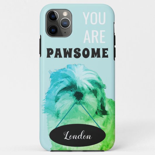 グリーンシーズー(犬)Tzu iPhone 11 Pro最大ケース Case-Mate iPhoneケース (裏面)
