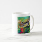 グリーンシータートルシルク絵を描ズ コーヒーマグカップ (正面右)