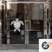 グリーンシータートルデザインホワイト ウィンドウサイン (オフィスドア)