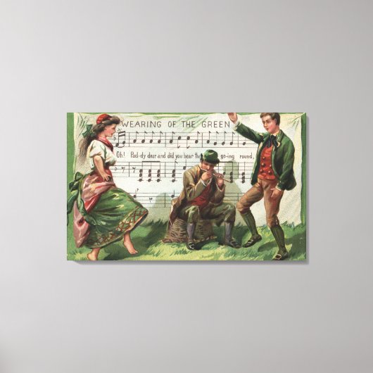 グリーンシート音楽の使用 キャンバスプリント (正面)