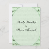 グリーンシート音楽テーマ結婚式招待状 招待状 (裏面)