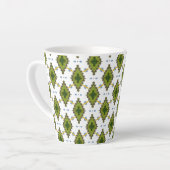 グリーンシームレスダイヤモンド形状 カフェラテマグ (左アングル)
