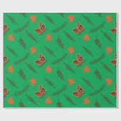 グリーンシームレスラッピング紙離れ:と松 ラッピングペーパー (フラット)
