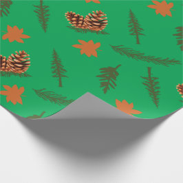 グリーンシームレスラッピング紙離れ:と松 ラッピングペーパー