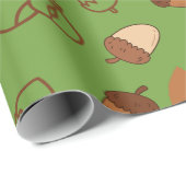 グリーンシームレスラッピング紙：コージー秋ヘーゼルナット ラッピングペーパー (ロールコーナー)