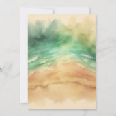 グリーンシー海ビーチサマーウォーター結婚カラー 招待状 (裏面)