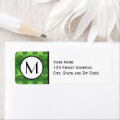 グリーンジェムシャムロックパターン差出人住所ラベル ラベル (インサイチュ)