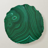 グリーンジェムストーンマラカイト天然石デザイン ラウンドクッション (裏面)