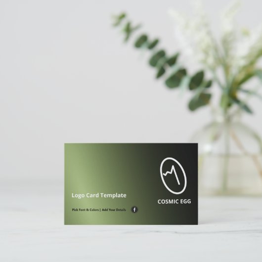 グリーンジオグリフ宇宙卵シンボルロゴ 名刺 (スタンド正面)