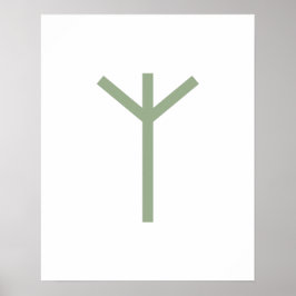 グリーンジオメトリックアルギズ（保護）バイキングルーン ポスター