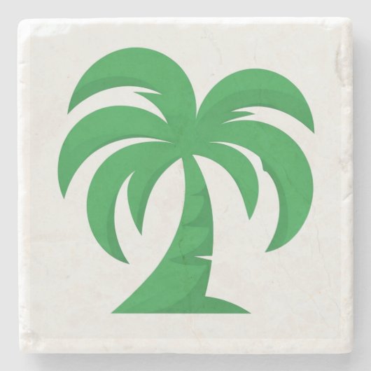 グリーンジオメトリックツリーコースター ストーンコースター (正面)