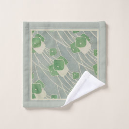 グリーンジオメトリック1915ハンナボルガーオーバーベック ウォッシュタオル