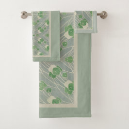 グリーンジオメトリック1915ハンナボルガーオーバーベック バスタオルセット