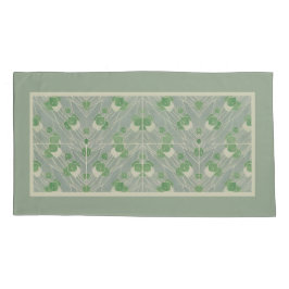 グリーンジオメトリック1915ハンナボルガーオーバーベック 枕カバー