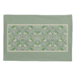 グリーンジオメトリック1915ハンナボルガーオーバーベック 枕カバー