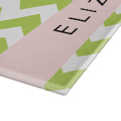 グリーンジグザググリーンシェブロンお名前 カッティングボード (角)