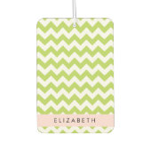 グリーンジグザググリーンシェブロンお名前 カーエアーフレッシュナー (正面)