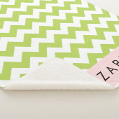 グリーンジグザググリーンシェブロンお名前 シェルパブランケット (3/4)