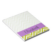 グリーンジグザググリーンシェブロンお名前 ノートパッド (アングル)