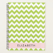 グリーンジグザググリーンシェブロンお名前 プランナー手帳 (正面)