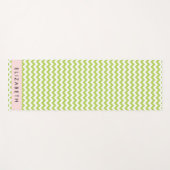 グリーンジグザググリーンシェブロンお名前 ヨガマット (正面(横))