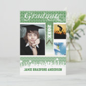 グリーンジグザグシニア3枚の写真クラス 案内状 (スタンド正面)