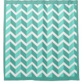 グリーンジグザグ シャワーカーテン (正面)