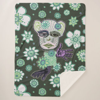 グリーンジャイアントドロリーフローラバイNatalie schorr シェルパブランケット