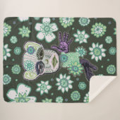 グリーンジャイアントドロリーフローラバイNatalie schorr シェルパブランケット (正面(横))